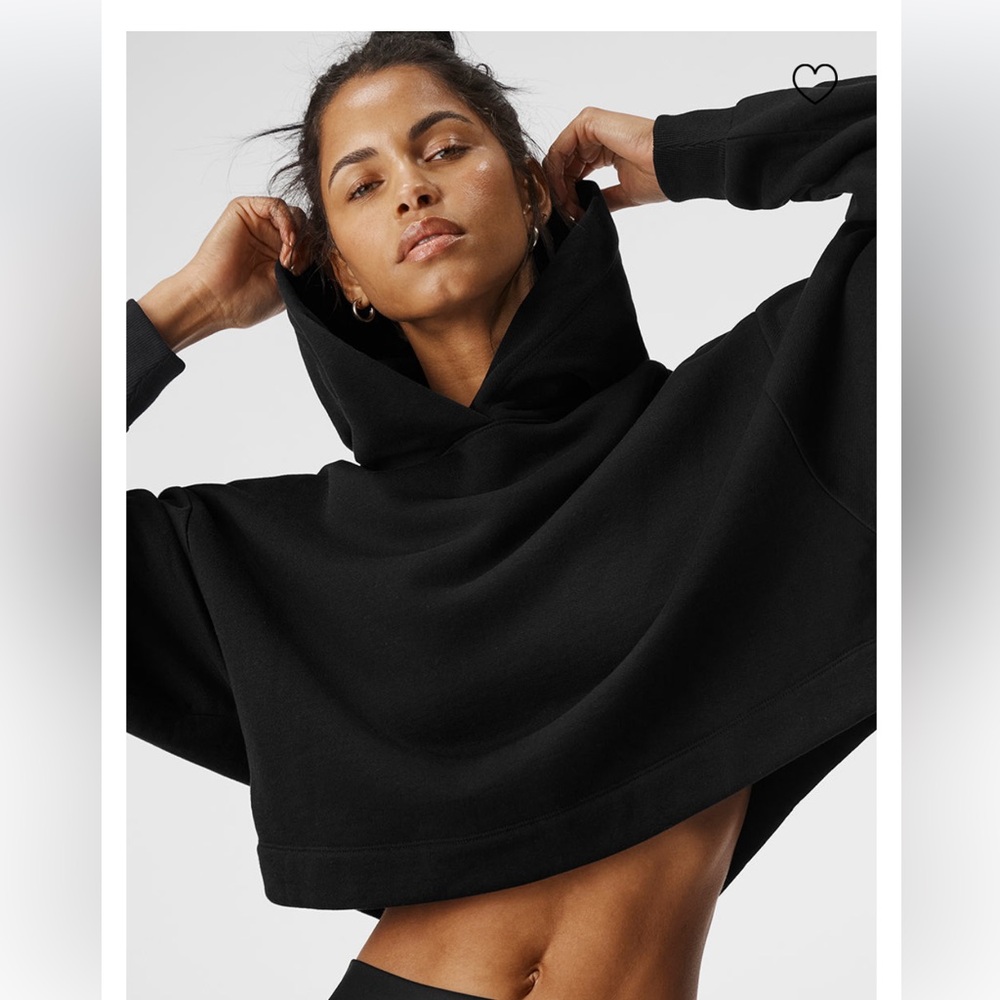 Alo Yoga Bae Cropped Hoodie Black